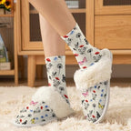 Fuzzy Slippers for Women Washable Cotton Slippers with Crew Socks - Image 2