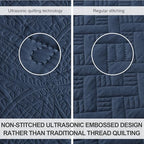 Love's cabin Oversized King Size Quilt Bedding Set Navy Bedspreads - Oversized King Lightweight Bedspread Comforter - Coin Pattern Coverlet for All Season - 3 Pieces (1 Quilt, 2 Pillow Shams) - Image 3