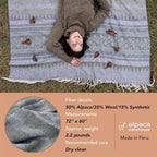 Alpaca Merino Wool Throw Blanket Cherokee Tribal Design Soft Warm 72" x 60" - Image 4