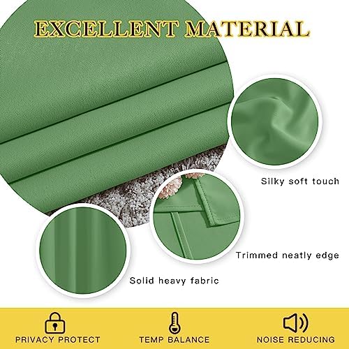 NICETOWN Room Divider 84 inch Curtain for Sliding Glass Door, Grommet Thermal Insulated Sound Reducing Window Treatment Draperies for Bedroom/Living Room, W100 x L84, 1 Panel, Froest Green - Image 3