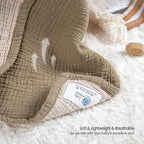 lulumoon Muslin Baby Blanket Neutral: Cotton Toddler Blanket for Daycare - Image 4