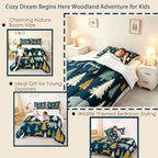 Feelyou Moose Fox Comforter Set Twin Size Soft Kids Nature Woodland Wild Animal Bedding Set with Pillow Case Farmhouse Bear Bathroom Lightweight Breathable Comforter - Image 4
