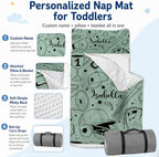 Personalized Toddler Nap Mat with Pillow and Blanket, Monogram Nap Mats for Preschool Daycare, Custom Thickened Large 55”x22.5” Sleeping Bag for Kids, Rollup Sleeping Mat for Boys Girls Gift - Image 2