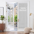 RYB HOME 2 Panels 100% Blackout French Door Curtains Set of 2 - W30 x L69, Greyish White - No Drill Door Window Curtains Thermal Insulated Privacy Assured Shades for Front Entrance by RYBHOME