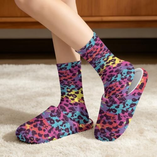 Fuzzy Slipper and Socks Set for Women Silent Sole Fuzzy Slipper - Image 2