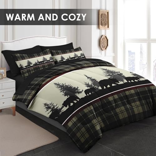 Pamnest King Comforter Set with Sheets, 7 Pieces Vintage Bear Bedding - Image 2