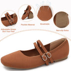 Womens Woven Ballet Flats, Foldable Mary Jane Shoes for Casual Wear - Image 2