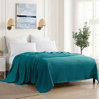 Sweet Home Collection 100% Fine Cotton Blanket Luxurious Weave Stylish Design Soft and Comfortable All Season Warmth, King, Teal by SweetHomeCollection