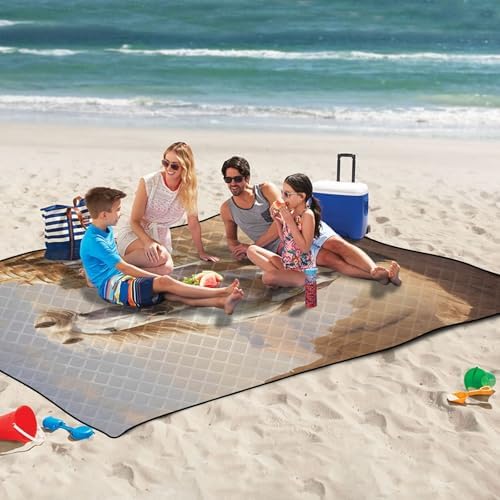 Camp Blanket Water-Resistant Camping Blanket Packable 80"X118" for Kids Picnic Items, Horse White - Image 6