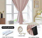AJAZZ 100% Window Blinds Blackout Portable Blackout Curtains Adhesive Curtains for Living Room No Drilling (Pink, 47" W x 72" L 1 Panel) - Image 2