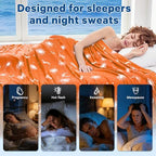 inhand Cooling Blanket Throw(50"x60") - Double Sided Cooling Blankets for Hot Sleepers, Breathable Lightweight Summer Blanket for Beach, Sofa Bed Couch, Room Decor, Gifts for Women Men Sunset Orange - Image 4