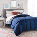Linenspa All-Season Down Alternative Comforter, Navy/Graphite, Full by Linenspa
