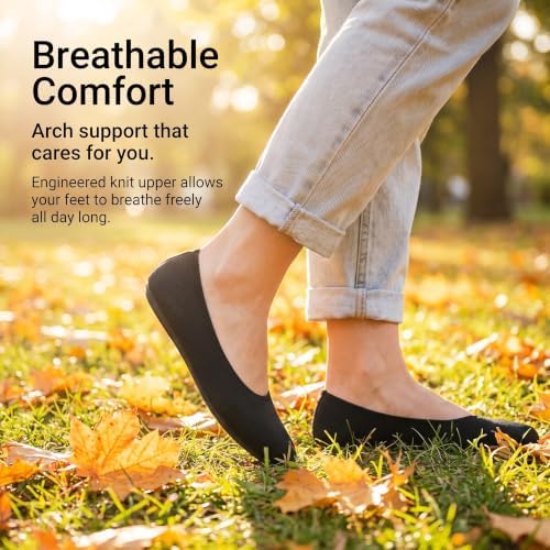Puxowe Women's Ballet Flats Stretch Knit Comfortable Slip On Walking Shoes - Image 4