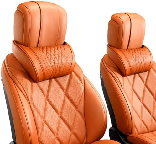 Yilia Universal Memory Foam Car Headrest Neck Pillow，Orange：2PCS by Yilia