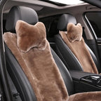 Fluffy Car Headrest Pillow Furry Long Wool Lumbar Auto Head Neck Support Pillow Cushion Natural Luxury Fur Warm Soft Comfort Winter - Image 3