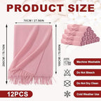 12Pcs Shawls Bulk Pashmina Wraps for Wedding Shawls and Wraps for Guests - Image 2