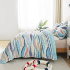 HoneiLife Coastal Quilt Sets Queen - 3 Pieces Beach Quilt Sets Ocean Bedspreads Lightweight Coverlets Nautical Bed Cover All Season Quilts - Image 3