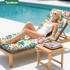 Outdoor Chaise Lounge Chair Cushion, 71 x 22 x 4.7 Inches Waterproof Chaise Lounge Cushions Thickened for Outdoor Furniture, Non-Slip Patio Lounge Chair Cushions, Green Coconut - Image 3
