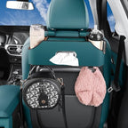 Car Seat Back Organizer with Cup Holders, Tissue Box & Hooks, Navy Blue - Image 3