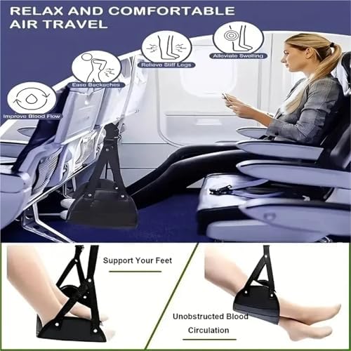 Airplane Foot Hammock 5pcs Aircraft Rest Foot Office Hanging Adjustable Simple Leg Hammock Accessories Table Feet Stool Car Travel Pad - Image 3
