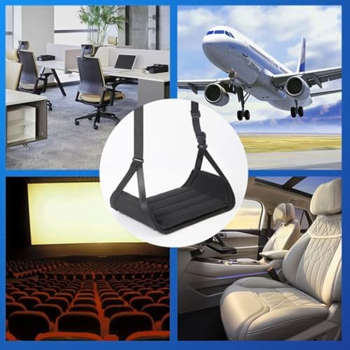 Airplane Foot Rest - Foot Hammock Portable for Plane Travel with Adjustable Strap & Thick Board, Desk Foot Rest Hammock, Travel for Long Flights (2pcs) - Image 2