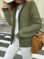 Saodimallsu Womens Open Front Cardigans Waffle Knit Sweaters with Pockets - Image 3