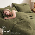 Love's cabin Quilts for Queen Bedspreads, 7 Pieces Bed in a Bag, Green - Image 5