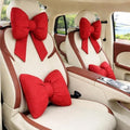2Pcs Cute Car Neck Pillow Pink Butterfly Bow Car Headrest Pillow Comfortable Seat Neck Rest and Waist Support Kit for Driving Travel, Girl Style Interior Decor Accessories(Red 2 Pcs) by Unknown