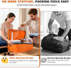 Vacuum Bags for Travel with Wired Pump, Travel Compression Bags for Clothes, 180° Open Zipper, Save 80% Space, IP68 Waterproof Travelpack Vacuum Kit for Luggage, Suitcase, Home Storage (2 Pack + Pump) - Image 4