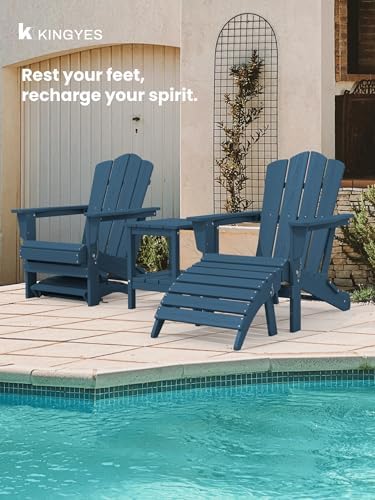 KINGYES Folding Adirondack Ottoman for Adirondack Chair, Navy - Image 4