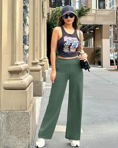 G4Free Yoga Pants for Women Wide Leg Pants with Pockets High Waisted - Image 3