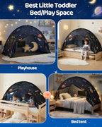 Sumbababy Twin Kids Bed Tent Canopy Galaxy Play Tent Indoor, Black - Image 5