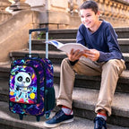 Kids Luggage for Boys 18", Carry on Suitcase with Wheels Panda Black - Image 5