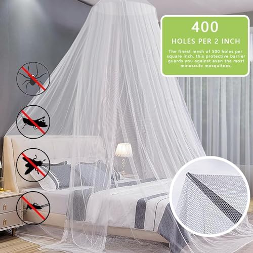 Princess Decor Canopy for Kids Bed, Soft and Durable Bed Canopy for Girls Room Tent Canopy Dreamy Mosquito Net Bedding, Children Reading Nook Canopies Indoor (White net) - Image 2