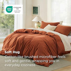 Bedsure Duvet Cover King Size, 3Pcs Double Brushed Bedding Set, Terracotta - Image 2