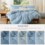 Bedsure Duvet Cover Full Size, 3Pcs Double Brushed Bedding Set, Baby Blue - Image 5