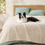 Bedsure ComfyFleece® Waterproof Blanket for Bed, Queen（86"x108"） Cream by BEDSURE