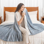 Berkshire Blanket-Sherpa Fleece Blanket, Warm and Soft Loftmink Reversible Blanket for Bed, Sofa and Travel, Polar Blue, 90 in x 90 in - Image 4