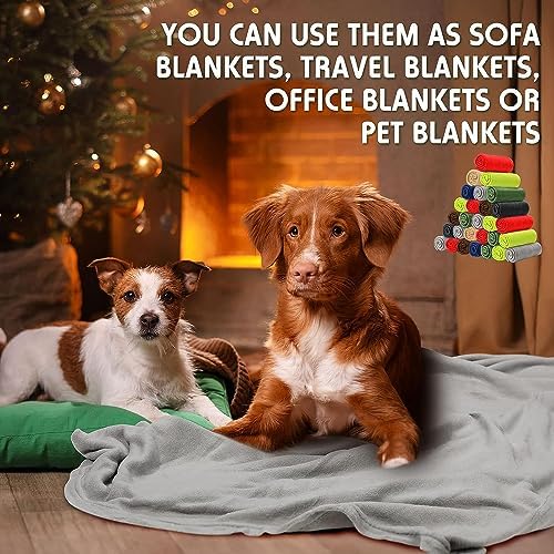 (24 Pack) Bulk Fleece Fall Throw Blankets 50x60 for Wedding Favors, Homeless Women, Men, Homes, Bed, Sofa, Couch, Office, Pet Blankets, Travel | Soft Warm Lightweight Throw Blankets in Bulk (8 Color) - Image 5