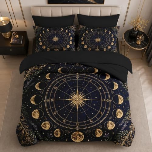 WeCozy Twin Comforter Set with Sheets, 5 Pieces Celestial Astrology Bedding by WeCozyHomeDecor
