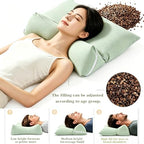3-in-1 Adjustable Buckwheat Neck Pillow,3-Point Support for Neck/Shoulder/Head, Adjustable Height and Firmness, Firm Support for Side/Back Sleepers - Image 4