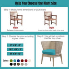idee-home Outdoor Chair Cushions Set of 4, 19" x 19" D-Shaped - Image 4