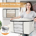 Fab totes 6 Pack Storage Bags for Clothes Blanket Storage Bins with Lids - Image 5