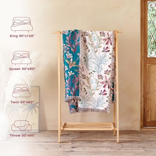 LUTBM Boho Throw Blanket for Bed 60"x80", All Season Cotton Couch Blankets - Image 6