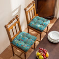 vctops 2 Pack Boho Geometric Chair Cushions with Ties U-Shaped Soft Cozy Cotton Linen Chair Pads Non Slip Seat Cushions for Indoor Dining Room and Kitchen Chairs (Turquoise,18"x18") by vctops