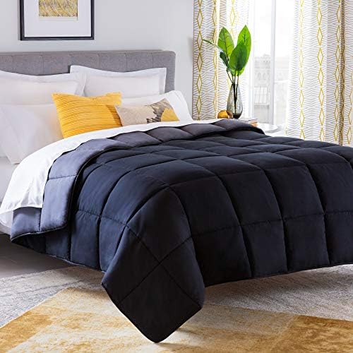 Linenspa All-Season Down Alternative Comforter, Black/Graphite, Queen by Linenspa