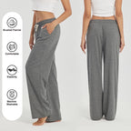 3-Pack Women's Lounge Pants, Wide Leg Sweatpants with Pockets - Image 2