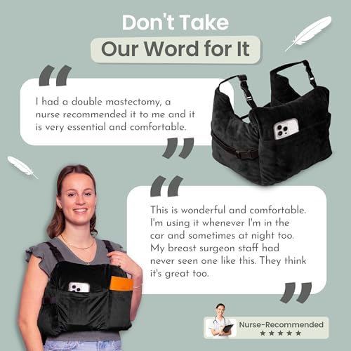 MOYOAMA Post Mastectomy Pillow – 4pc Protective Set with Gel Pack, Seatbelt Cushion, & Shower Lanyard– After Double Mastectomy Pillow Post Surgery Recovery Must Haves, Lumpectomy Recovery Supplies Kit - Image 6