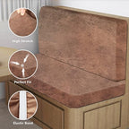 ANARACHON Leather Look RV Dinette Cushion Covers, Stretch Camper Cushion Slipcovers for Travel Trailer Couch RV Booth Seat(2 Backrest Cover & 2 Bench Cover,06 Brown) - Image 5