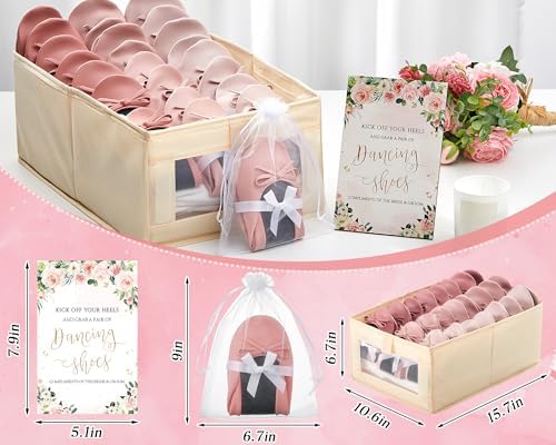 Jecery Pink Foldable Ballet Flat for Wedding Guests Bulk - Image 3